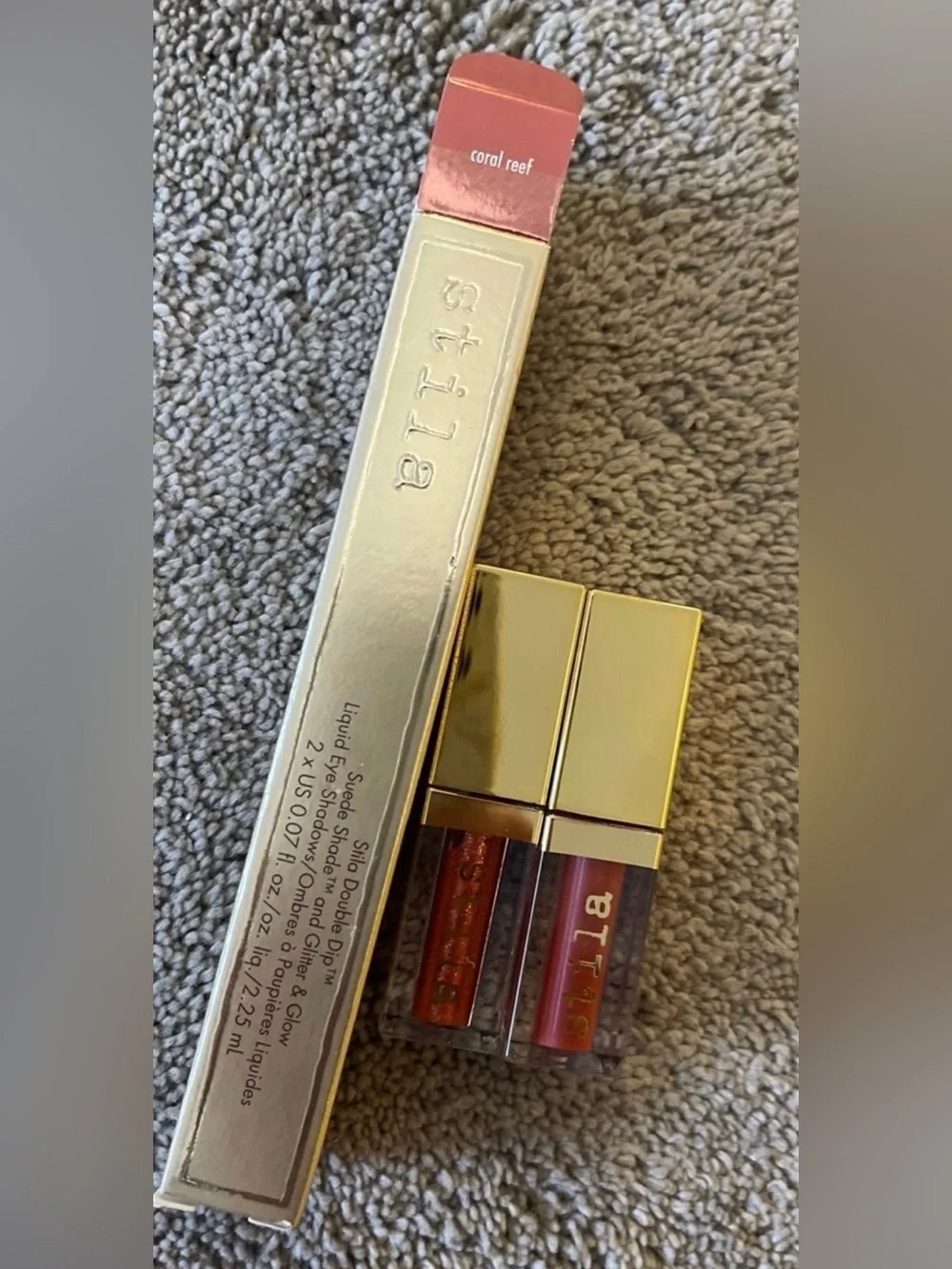 Stila Double Dip Liquid Eye Shadow Duo - Gold Packaging with Bronze Shade